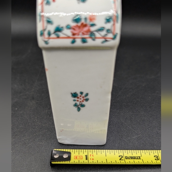 c18th Century Chinese Export Hand Painted Floral Red Roses Blue Daisy Tea Caddy - Picture 12 of 13